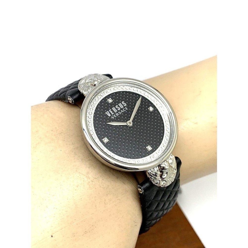 Versus by Versace Women's Watch VSPZU0121 Black Dial Silver Case Leather… - Picture 6 of 14